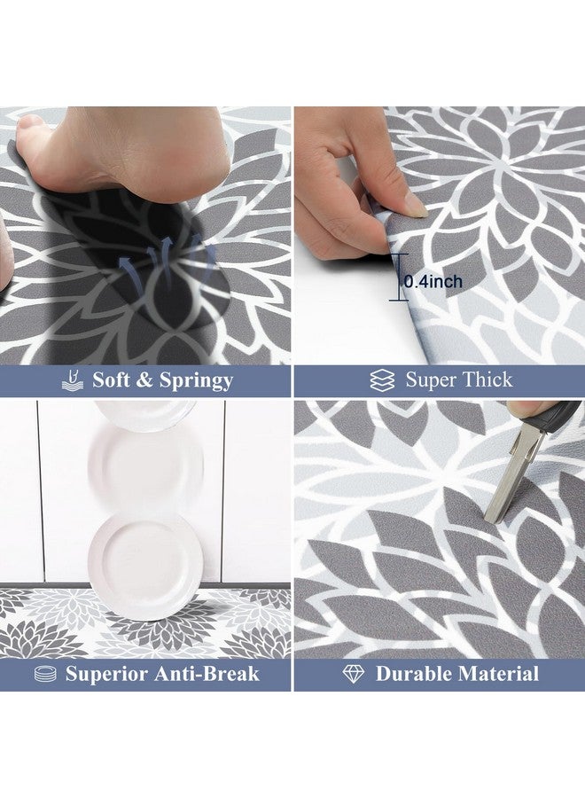 هيبي مجموعة سجاد مطبخ HEBE المضادة للتعب مكونة من قطعتين سجاد مطبخ غير قابل للانزلاق للأرضية سجاد مطبخ مبطن وسجادات مقاومة للماء مريحة للمطبخ والمكتب المنزلي والحوض وغرفة الغسيل - Image 3