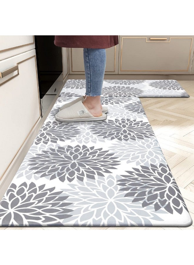 هيبي مجموعة سجاد مطبخ HEBE المضادة للتعب مكونة من قطعتين سجاد مطبخ غير قابل للانزلاق للأرضية سجاد مطبخ مبطن وسجادات مقاومة للماء مريحة للمطبخ والمكتب المنزلي والحوض وغرفة الغسيل - Image 1