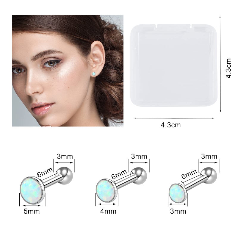 ONESING أونيسينغ 25 قطعة مجوهرات ثقب الأذن 16غ 20غ مجوهرات ثقب الأذن الفضية مضادة للحساسية مجوهرات ثقب الهليكس الأمامي أقراط الغضروف من الفولاذ المقاوم للصدأ الجراحي للنساء حلقات الأذن - Image 4