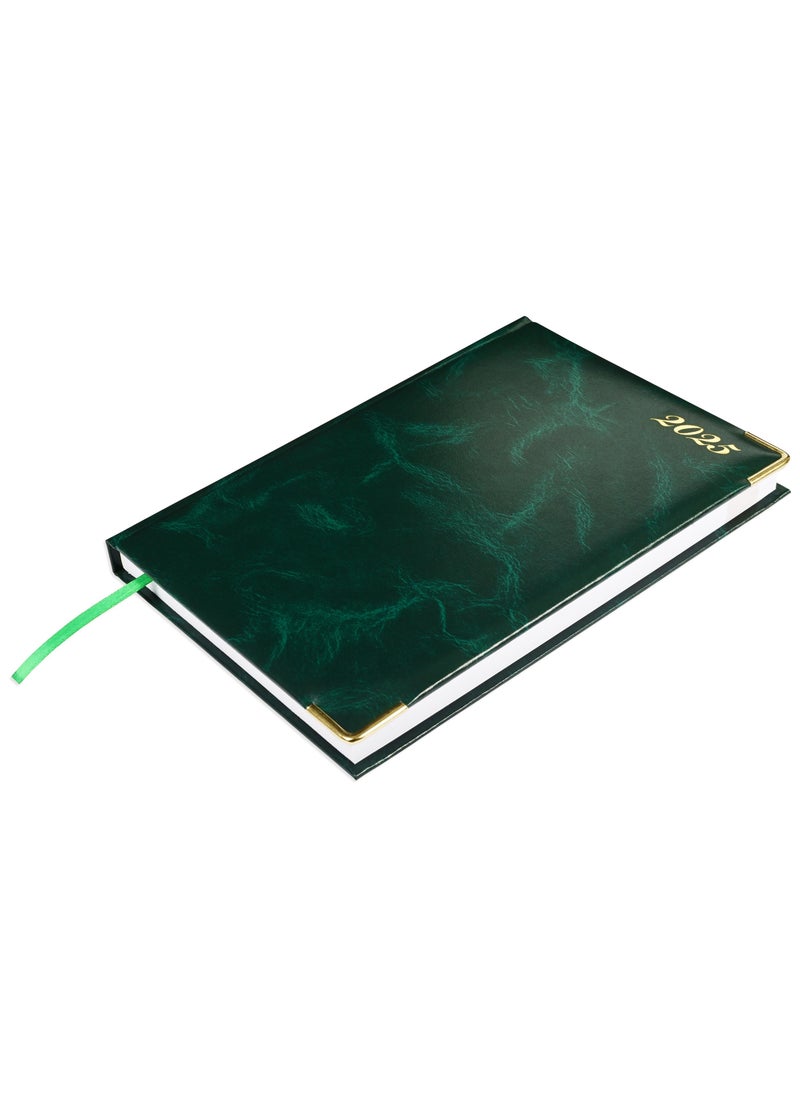 FIS FIS Agenda Diary 2025 (English) 1-Side Padded, Gold Corners, Green - FSDI75EVG25GR  - Image 1
