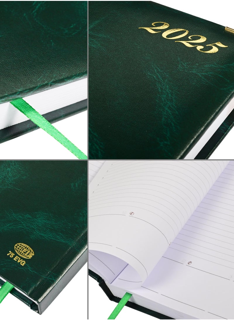 FIS FIS Agenda Diary 2025 (English) 1-Side Padded, Gold Corners, Green - FSDI75EVG25GR  - Image 3