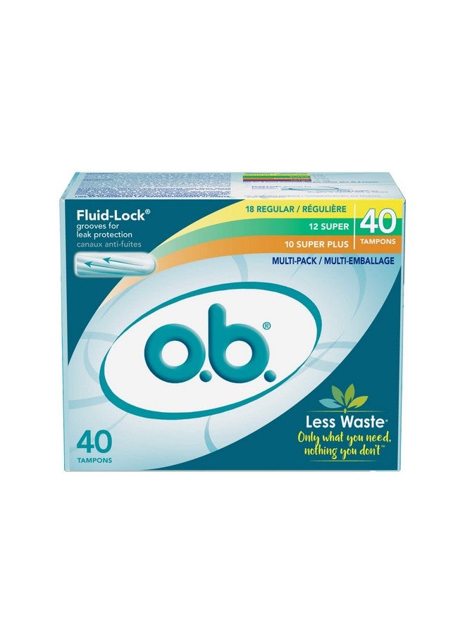o.b. Applicator Free Digital Tampons Regular Super And Super Plus Multipack 40 Count - Image 1