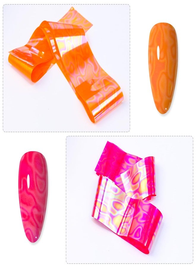 JERCLITY 10 Rolls Marbling Nail Foil Transfer Sticker Kit Holographic Aurora Nail Foil Sheets Marbled Foil Nail Art Decals Laser Nail Foil Transfer Stickers Foil Nail Wraps for Foil Nail Art - Image 4
