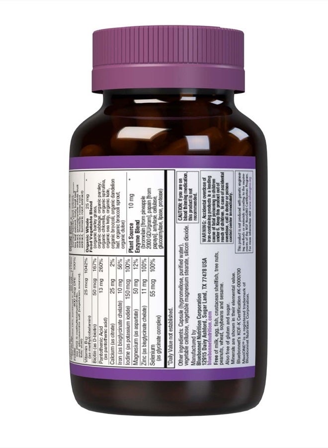 Bluebonnet Nutrition Maxi One (with Iron), Whole Food Multiple, Enzymes, Energy, Vitality, Gluten & Dairy & Soy Free, Kosher, Vegetarian Friendly, Non-GMO, 2 Month Supply, Beige, 60 Count  - Image 3