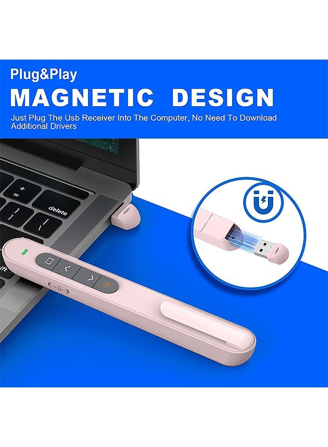 Presentation Clicker for PowerPoint Presentations - 2.4GHz USB Wireless Presenter Remote with Volume Control, PowerPoint Clicker Slide Advancer for Mac, Windows, Laptop, Keynote (Pink) - Image 4