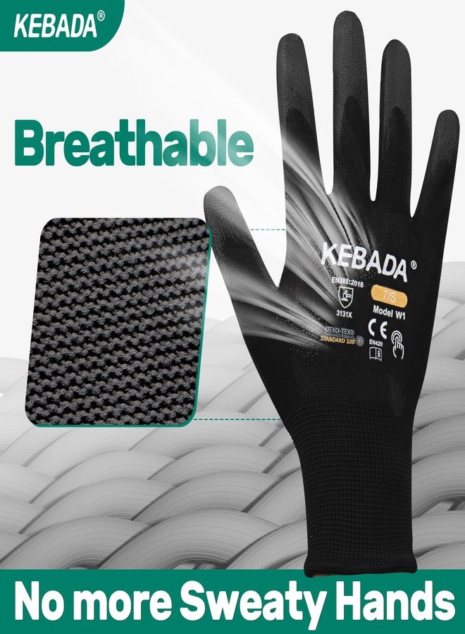Kebada W1 Work Gloves for Men and Women, PU Coated Safety Gloves with Grip, Touchscreen, Great for Warehouse Package Handling, Construction - Image 4