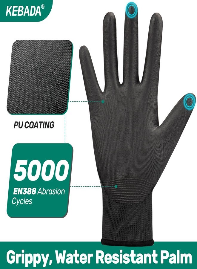 Kebada W1 Work Gloves for Men and Women, PU Coated Safety Gloves with Grip, Touchscreen, Great for Warehouse Package Handling, Construction - Image 2