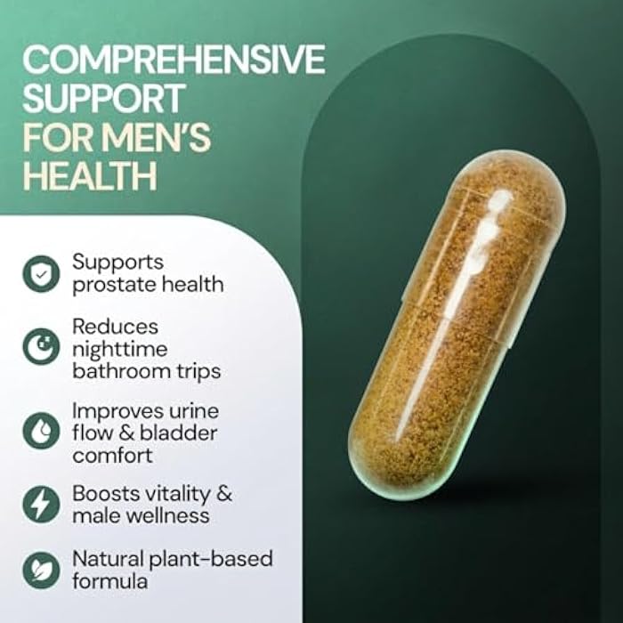 Saw Palmetto for Men - Prostate Health & Urinary Support - Stinging Nettle, Ashwagandha, Lycopene - Support Healthy Bladder Flow & Prostate Function - 60 Capsules - Image 4