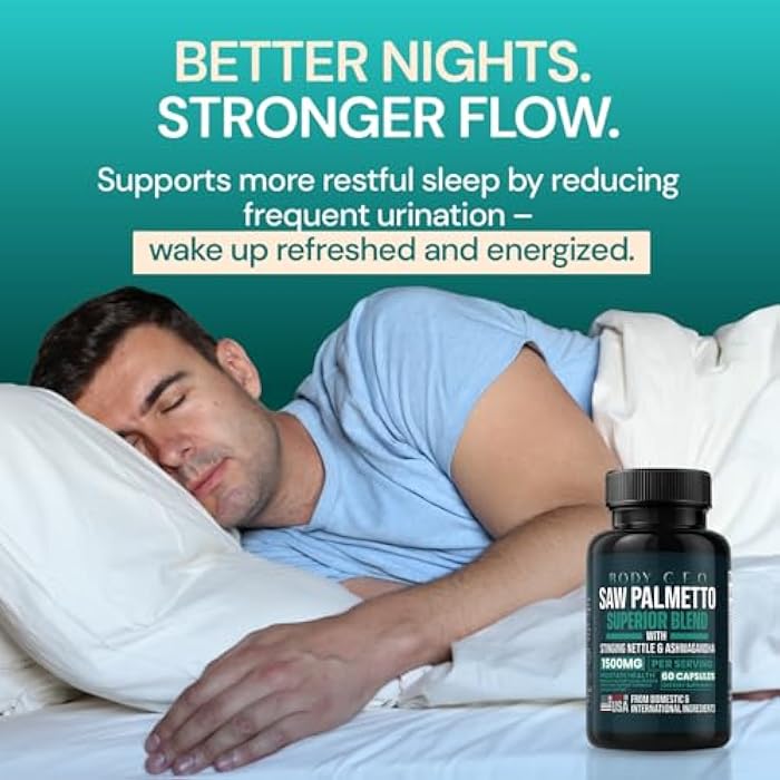 Saw Palmetto for Men - Prostate Health & Urinary Support - Stinging Nettle, Ashwagandha, Lycopene - Support Healthy Bladder Flow & Prostate Function - 60 Capsules - Image 5
