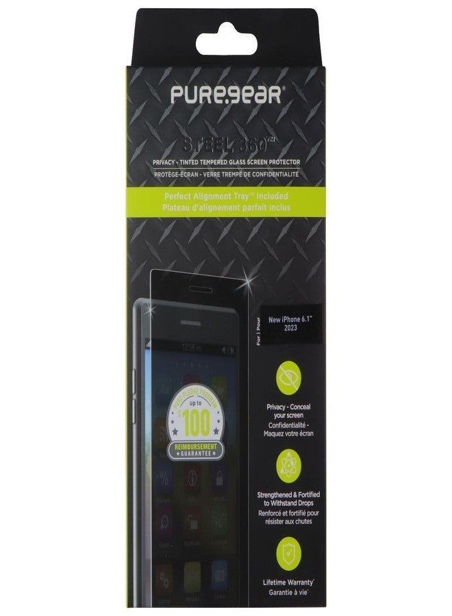 Apple iPhone 15 Steel 360 Privacy Glass Screen Protector with Perfect Alignment Tray™ and Pure Pledge up to $100
