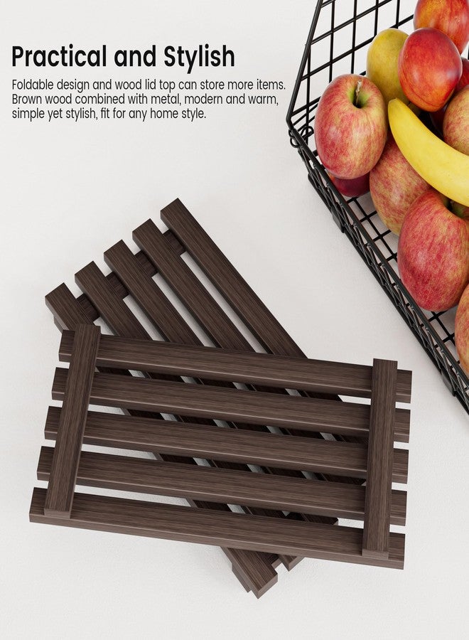 GGIU Wire Fruit Basket for Kitchen Storage: Hanging Wall Fruit Basket for Kitchen Stackable Counter Basket for Vegetable Produce - Counter Potato and Onion Storage for Pantry 3 Pack - Image 3