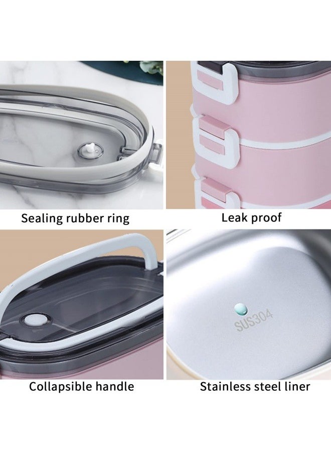 GGEROU - Bento Lunch Box with Bag Bento Box Adult Stainless Steel Lunch Box Food Container with Utensils and Handle Bento Box Adult Lunch Box Lunch Box for Kids and Adults - Image 1