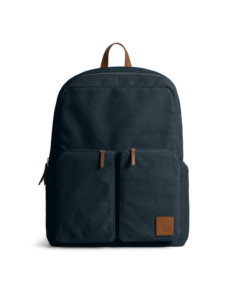 DailyObjects Navy Field Backpack (20L) | | Casual Laptop Bag with Luggage Sleeve | Unisex Travel Backpack | Durable Canvas Material | Zippered Compartments with Pockets - Image 1
