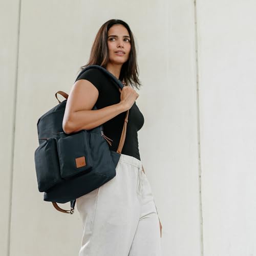 DailyObjects Navy Field Backpack (20L) | | Casual Laptop Bag with Luggage Sleeve | Unisex Travel Backpack | Durable Canvas Material | Zippered Compartments with Pockets - Image 5