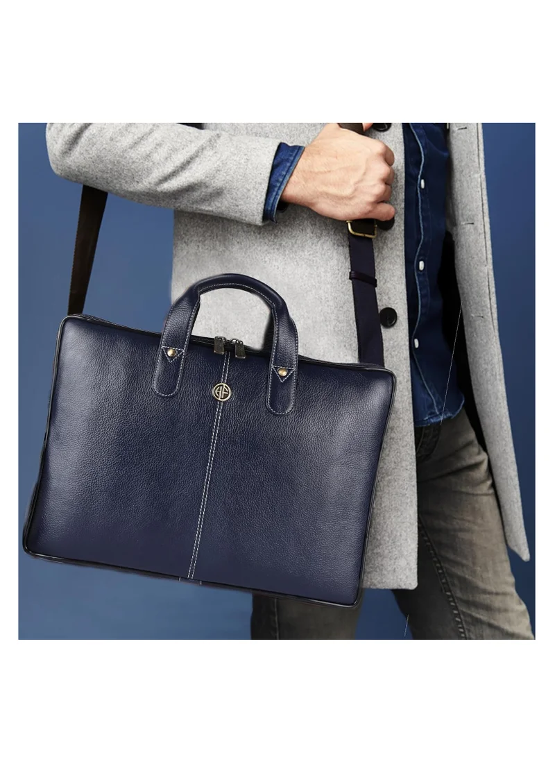 Hammonds Flycatcher  Leather Laptop Bag for Men - Office Bag, Royal Blue - Fits Up to 14/15.6 Inch Laptop/MacBook - Laptop Messenger Bags/Leather Bag for Men with Adjustable Shoulder Strap | LB106BU (1WS5)  | Best Price UAE