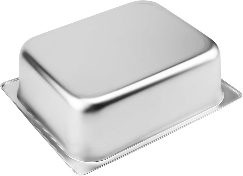 ZOENHOU 4 Pack 1/2 Half Size Steam Table Pans, Stainless Steel Steam Food Pan, 4 Inch Deep Anti-jam Hotel Pans for Catering and Home Use, 12.8 x 10.4 Inch - Image 4