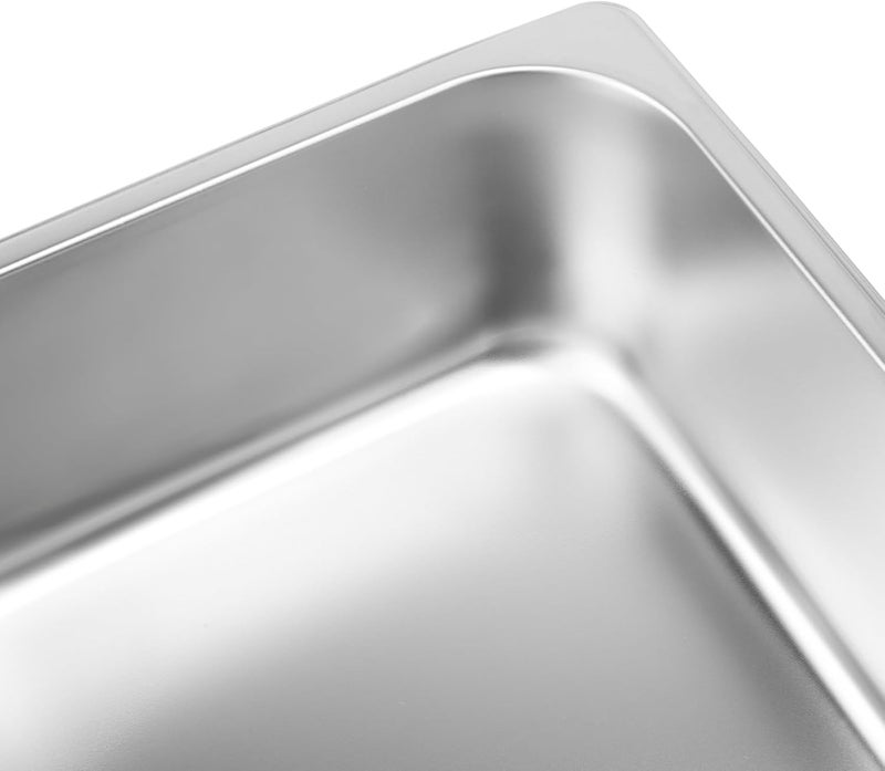 ZOENHOU 4 Pack 1/2 Half Size Steam Table Pans, Stainless Steel Steam Food Pan, 4 Inch Deep Anti-jam Hotel Pans for Catering and Home Use, 12.8 x 10.4 Inch - Image 5