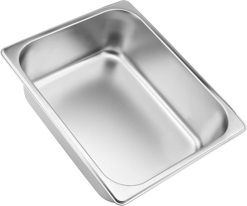 ZOENHOU 4 Pack 1/2 Half Size Steam Table Pans, Stainless Steel Steam Food Pan, 4 Inch Deep Anti-jam Hotel Pans for Catering and Home Use, 12.8 x 10.4 Inch - Image 3