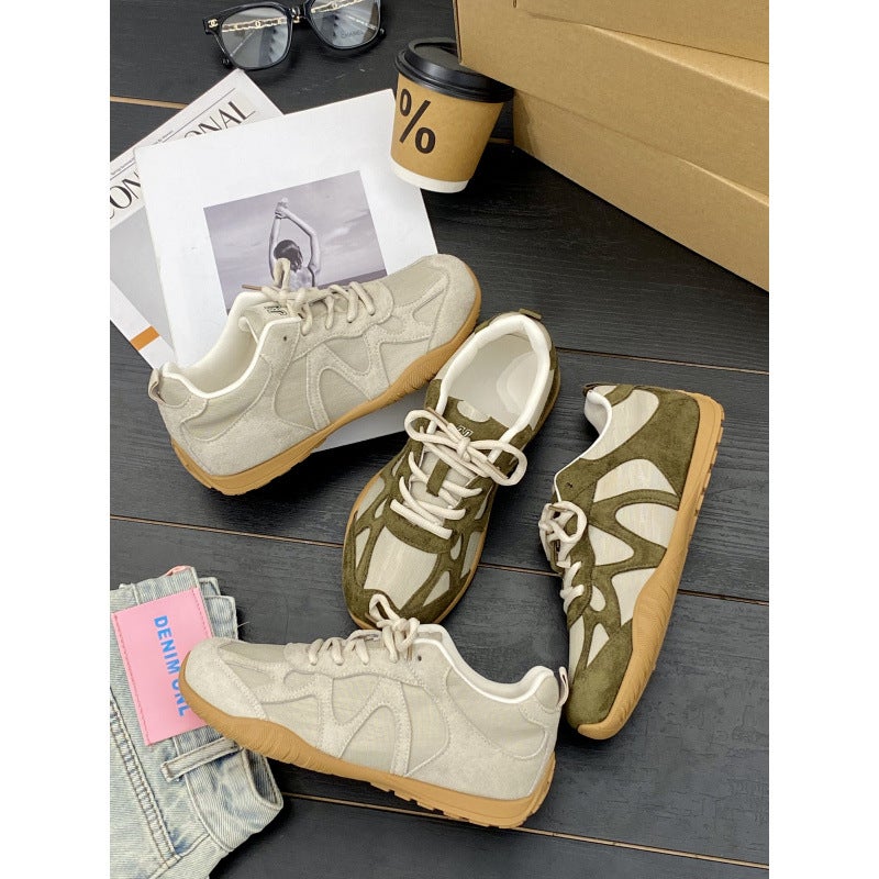 Retro German Training Sneakers for Women - Thick Sole, Height Increase, Comfortable, Casual, J-699-9 - Image 1