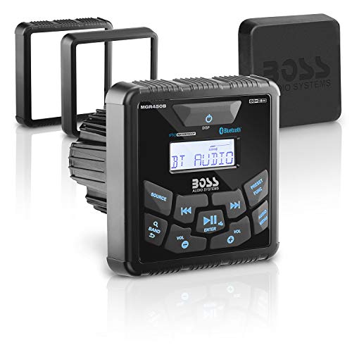 BOSS Audio Systems MGR450B Marine Gauge Receiver Bluetooth Digital Media MP3 Player No CD Player USB Port AMFM Radio NOAA Weather Band Tuner Weatherproof - Image 1