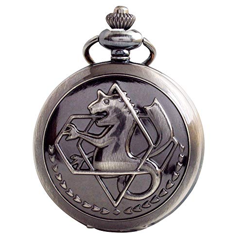 BoShiYa Fullmetal Alchemist Pocket Watch with Chain Vintage Quartz Pocket Watch for Cosplay Accessories Anime Merch - Image 1