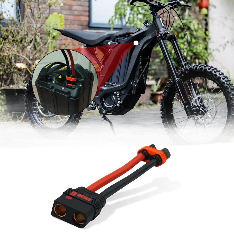 URWALL QS8 Female to 6mm Male Wire Connector 8AWG 4inch for Sur Ron EBMX Battery Adapter Cable AntiSpark High Current Electrial Connector with Siicone Wire Waterproof Plug Play for Sur ron