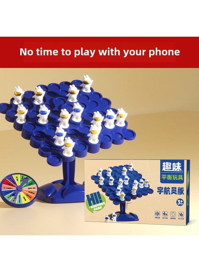 null - Balance Spaceman Jenga Toy Tree TikTok Astronaut Intelligence Puzzle Desktop Double Game Same Style Wholesale-Color:English Color Box: 60 Pink Spaceman + Dice - Image 1