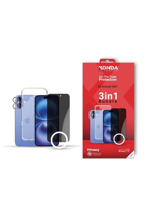 3 IN 1 iPhone 16 Privacy Case Screen Protector Camera Lens