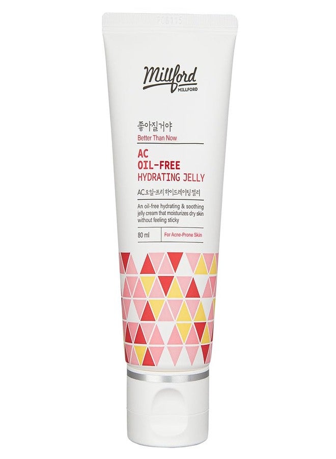 Millford AC Oil-Free Hydrating Jelly 2.7Oz, 80ml, Oil Free Facial Moisturizer for Acne-Prone Skin, Niacinamide 2%, Unscented, Mild, Soothing Cream, Non Greasy Moisturizer, Korean Skincare - Image 1