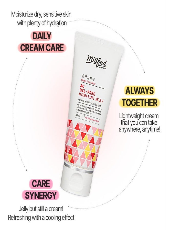 Millford AC Oil-Free Hydrating Jelly 2.7Oz, 80ml, Oil Free Facial Moisturizer for Acne-Prone Skin, Niacinamide 2%, Unscented, Mild, Soothing Cream, Non Greasy Moisturizer, Korean Skincare - Image 2
