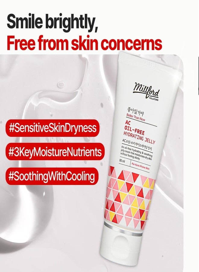 Millford AC Oil-Free Hydrating Jelly 2.7Oz, 80ml, Oil Free Facial Moisturizer for Acne-Prone Skin, Niacinamide 2%, Unscented, Mild, Soothing Cream, Non Greasy Moisturizer, Korean Skincare - Image 4