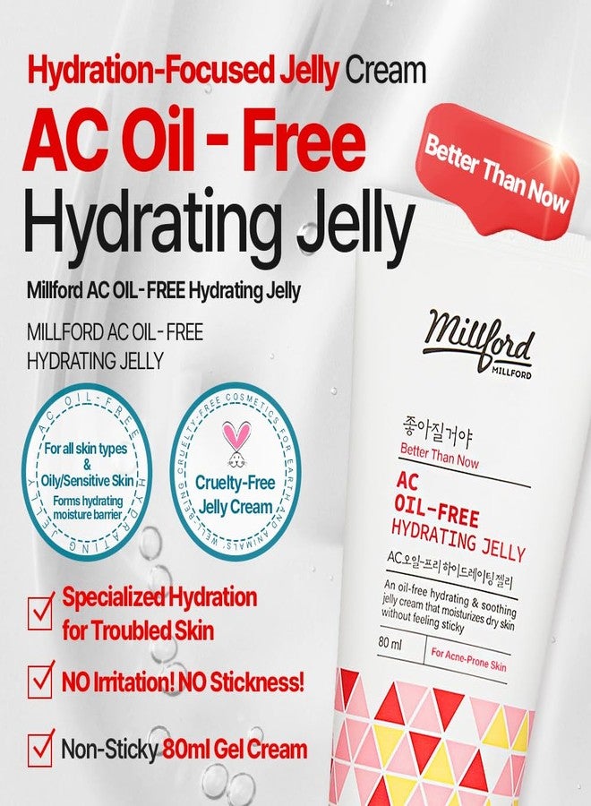 Millford AC Oil-Free Hydrating Jelly 2.7Oz, 80ml, Oil Free Facial Moisturizer for Acne-Prone Skin, Niacinamide 2%, Unscented, Mild, Soothing Cream, Non Greasy Moisturizer, Korean Skincare - Image 3