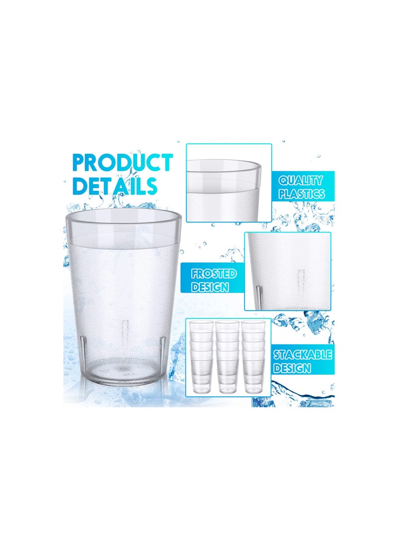 SYOSI Plastic Drinking Glasses, 5 oz Clear Plastic Tumblers Stackable Frosted Plastic Cup Reusable Drinking Glasses Cups Bulk for Weddings Party Restaurant Kitchen, Cafe Party and Catering Supplies(10 Pack) - Image 2