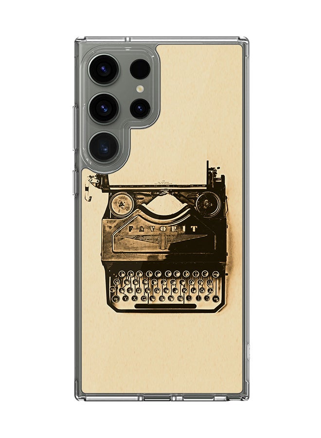 Stylizedd Classic Clear Case for Samsung Galaxy S25 Ultra , Hybrid Soft Case Flexible Edges Anti Drop TPU PC Gel Thin Transparent Cover - Typewriter - Image 1