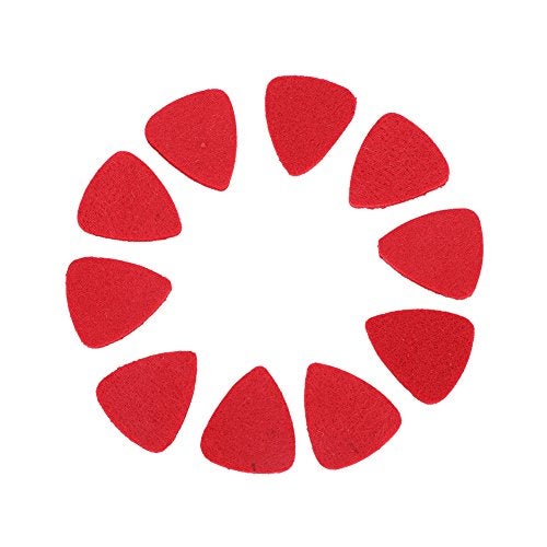 Dilwe 10Pcs Felt Picks, Wool Felt Picks Plectrums for Guitar Ukulele, Red - Image 1