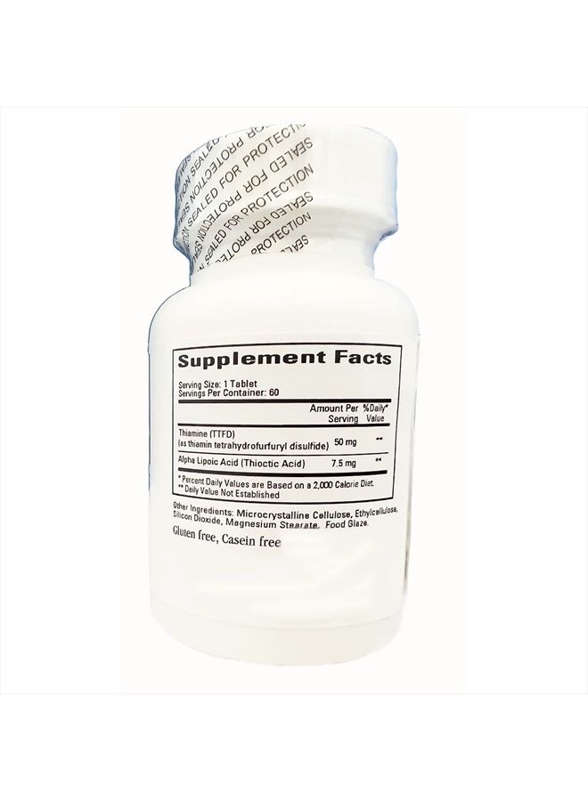 Cardiovascular Research Thiamine B1 Supplement 120 Tablets - Vitamin B1 Lipothiamine Now with Alpha Lipoic Acid - Two 60 Tab Bottles - Image 2