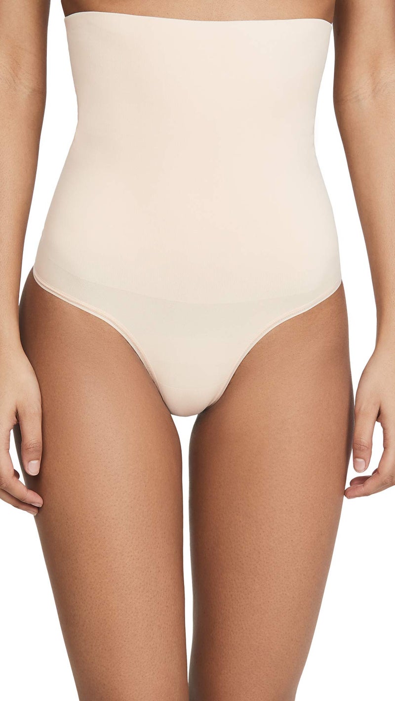 Yummie Women's Danielle Seamless High Waist Shapewear Thong, Naked, 1X/2X - Image 1
