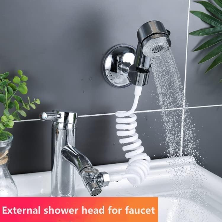 Sink Faucet Sprayer Attachment,Sprayer Head for Shampoo Bowl, Pedicure Spa, Salon,Side Control Button Sink Replacement Part for Hair Washing Dog Baby Shampoo Bath, Stainless Steel - Image 4