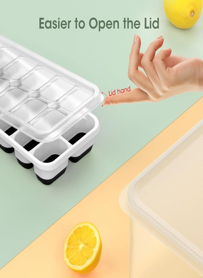 DOQAUS Ice Cube Tray with Lid and Bin, 4 Pack Silicone Plastic Ice Cubes Trays for Freezer with Box/Container, Stackable with Storage Iced Bucket Kits, Scoop, for RV, Soup, Food, Cocktail, Coffee - Image 5