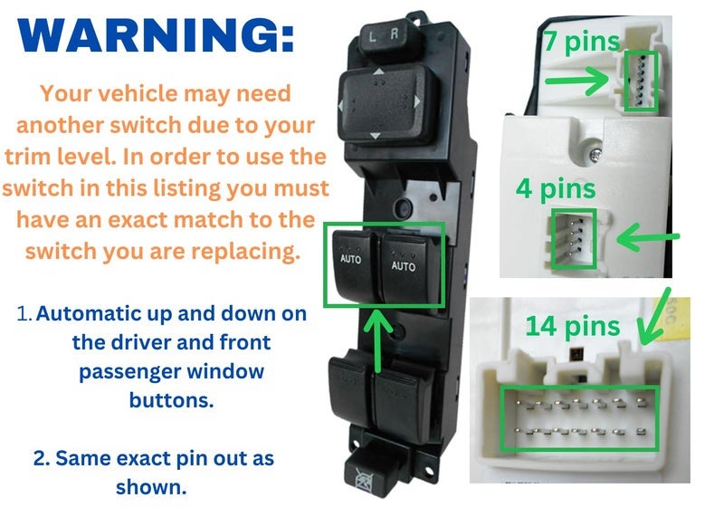 SWITCHDOCTOR Window Master Switch for 2006-2008 Mazda6 (Mazda 6) ONLY - Image 1