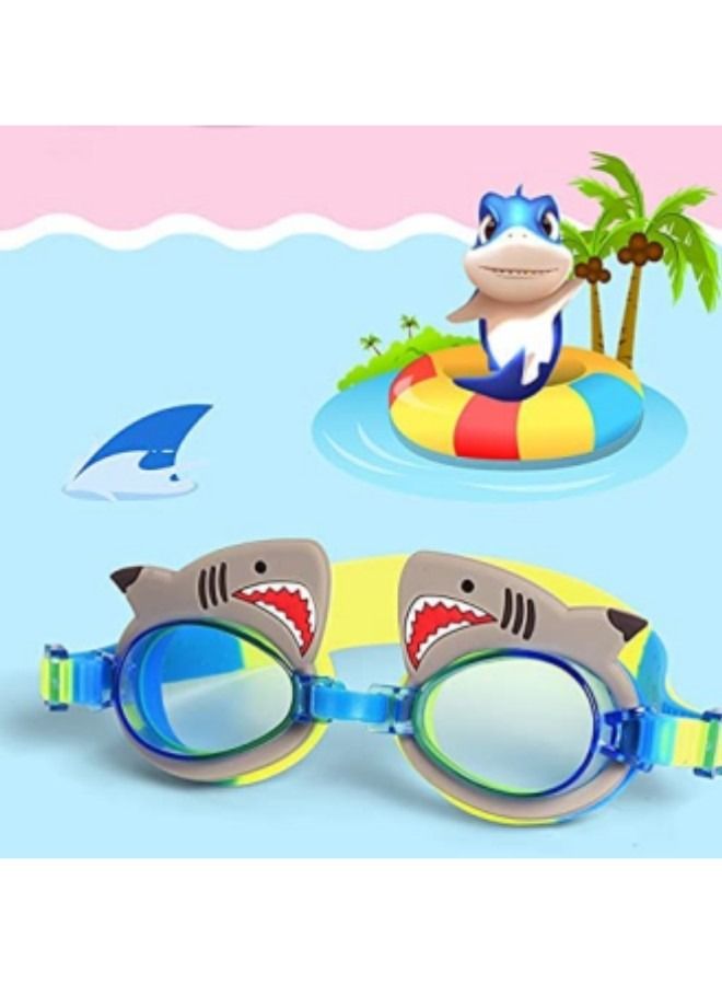 GGEROU Kids Swim Goggles, Anti Fog No Leak UV Protection Wide View Swim Goggles for Age 3-16 (Shark) - Image 1
