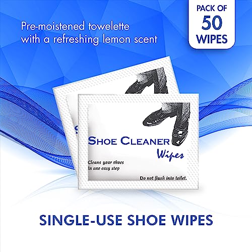Diamond Wipes مناديل دايموند المبللة مسبقًا لتنظيف الأحذية، عبوة من 50 منديلًا فرديًا مغلفًا، منظف أحذية خالي من الخطوط، مثالي للاستخدام على الجلد، أساسيات السفر - Image 5