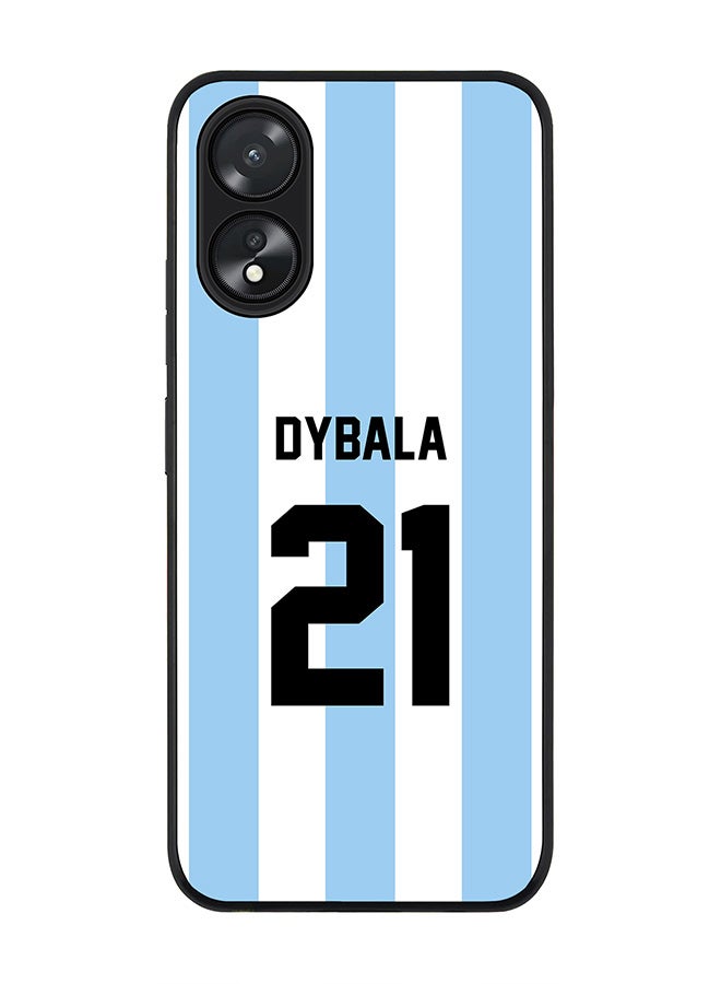 Stylizedd Rugged Black Edge case for Oppo A18 / Oppo A38, Slim fit Soft Flexible Rubber Edges Anti Drop Cover - Football Team - Argentina, Player Name - Dybala - Image 1