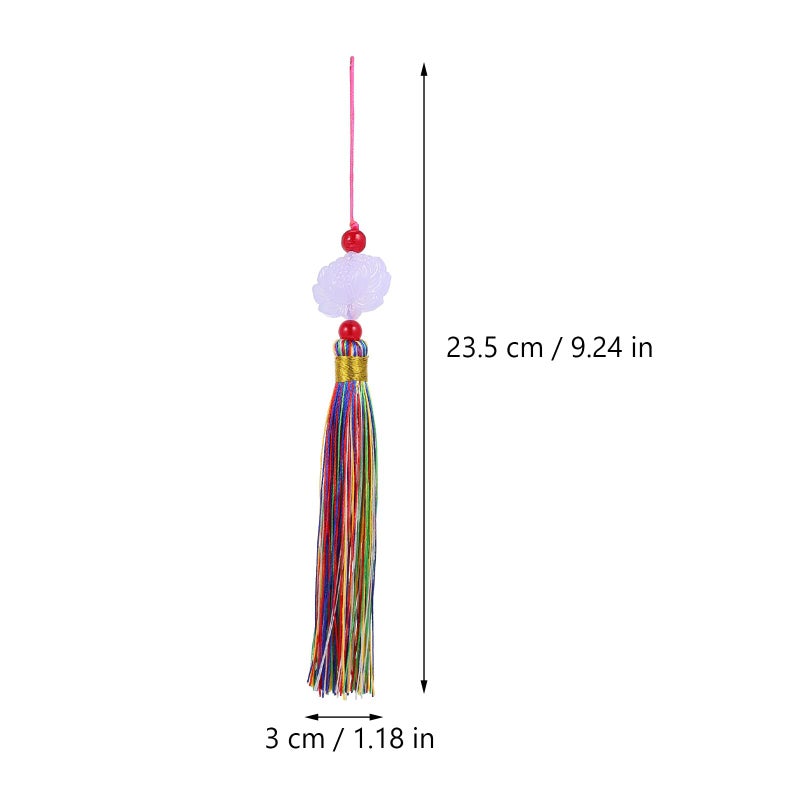 18 Pcs Handmade Fan Tassel Pendants Multi Color Retro Lotus Design DIY Crafts Accessories - Image 3