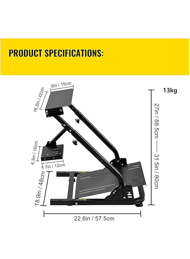 GearZone Gaming Simulator Racing Steering Wheel Stand For Logitech G25 G27 G29 G920 Thrustmaster T300Rs Tx F458 T500Rs T3Pa Pro (F1/Gt) Not Including Wheel、Shifter And Pedals - Image 3