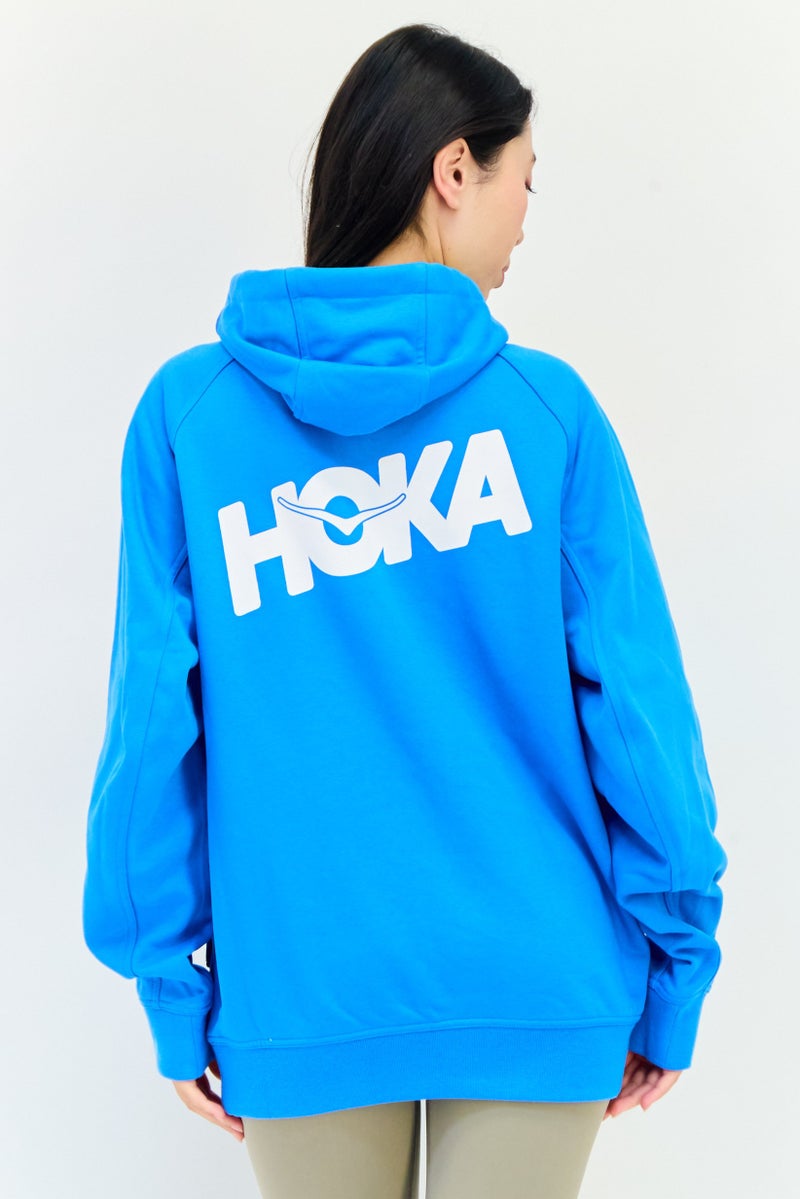 Hoka Women Sportswear Fit Long Sleeves Outdoor Hoodie, Blue  - Image 3