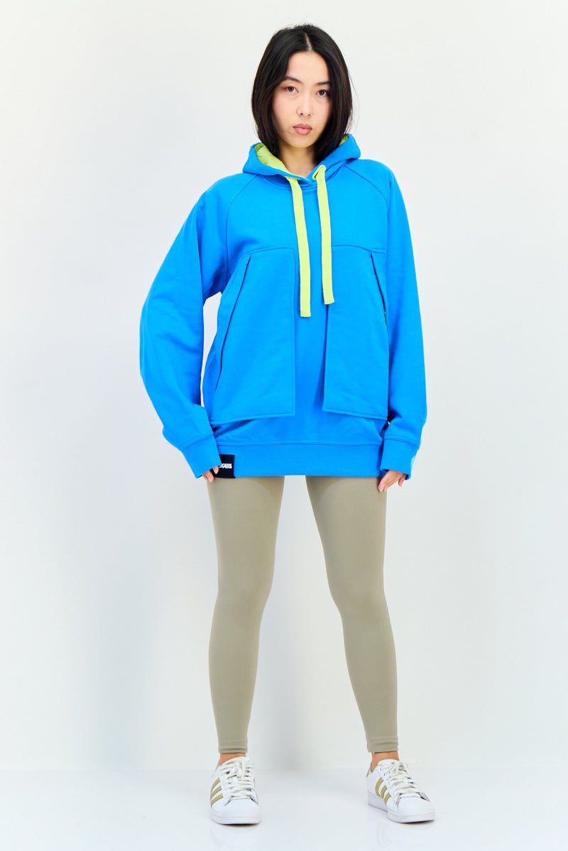 Hoka Women Sportswear Fit Long Sleeves Outdoor Hoodie, Blue  - Image 4