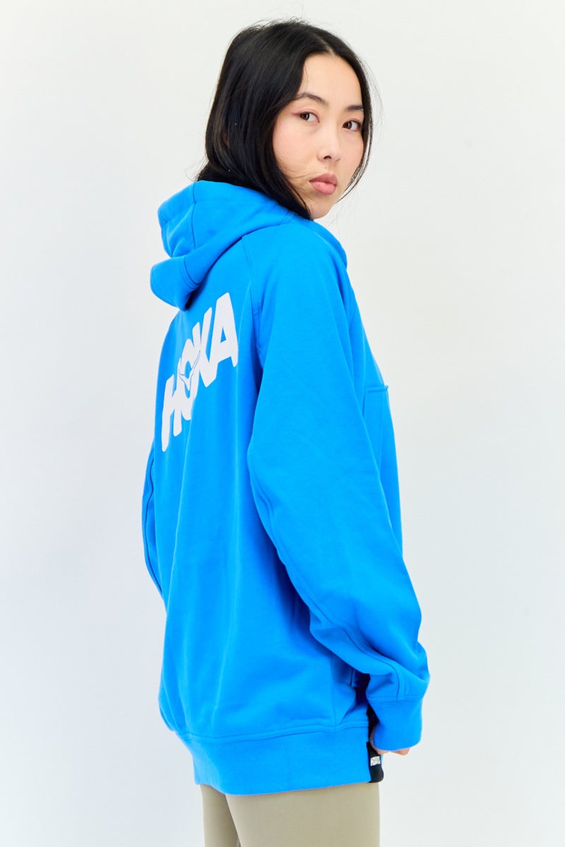 Hoka Women Sportswear Fit Long Sleeves Outdoor Hoodie, Blue  - Image 2