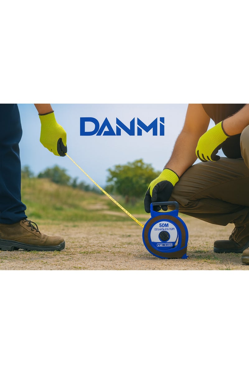 DANMI Professional Fiberglass Measuring Tape 50m x 15mm – Water & Impact Resistant – High Accuracy – Model No. ART:182550 - Image 2