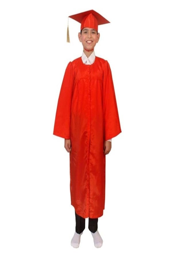 Desi Andaaz Kids Convocation Dress Graduation Gown and Cap Set | Breathable Polyester | Ideal for School, Nursery & Kindergarten Graduation(Red1)(6-7 Years) - Image 1